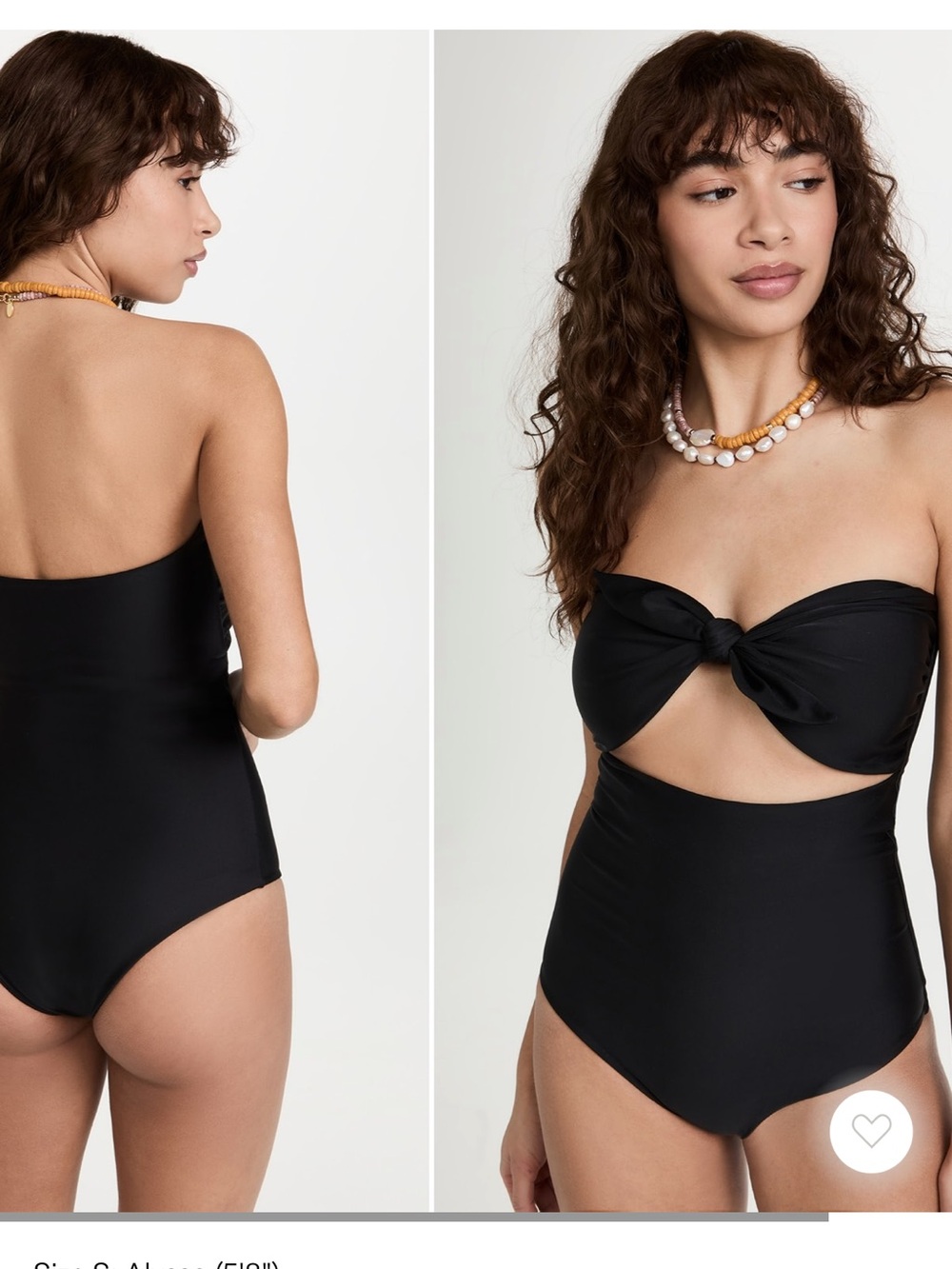 Mikoh Black Strapless One-Piece with Front Knot
